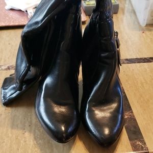 Black Calf High Heeled Dress Boot